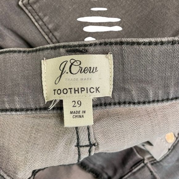 J Crew womens toothpick jeans gray size 29 stretch Mid rise‎ Skinny - Picture 7 of 14